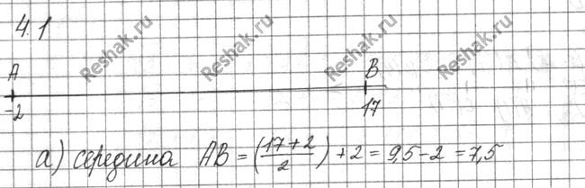 Изображение Ha числовой прямой отмечены точки A(-2) и B(17). Найдите координаты:  а) середины отрезка AB;  б)...