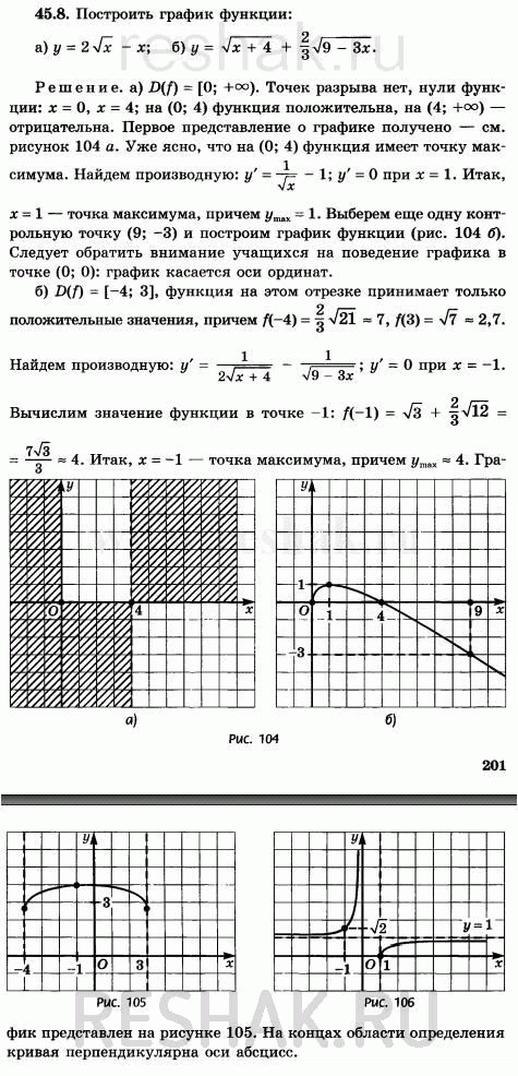 Изображение Упр.45.8 ГДЗ Мордковича 10 класс профильный уровень