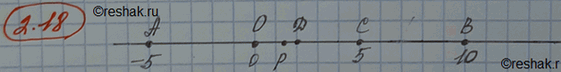 Изображение Ha числовой прямой отмечены точки A(-5) и B(10). C помощью циркуля и линейки отметьте точку:  a C(5); 6 0(0); B D(1); r...
