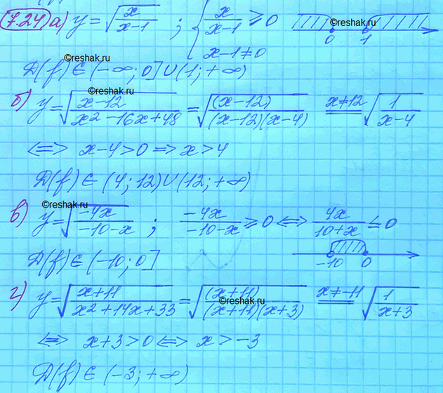 Изображение Упр.7.24 ГДЗ Мордковича 10 класс профильный уровень