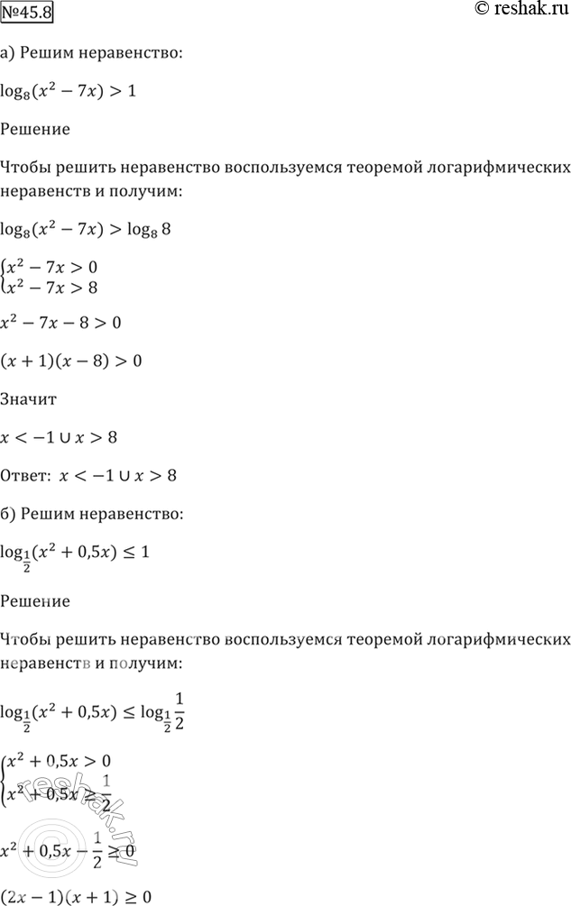 Изображение Упр.45.8 ГДЗ Мордкович 10-11 класс