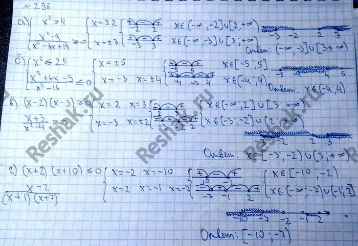 Изображение Упр.2.98 ГДЗ Никольский 10 класс
