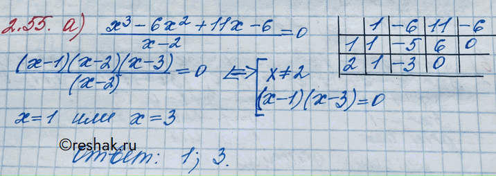 Изображение Упр.2.55 ГДЗ Никольский 10 класс