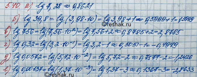 Изображение Упр.5.40 ГДЗ Никольский 10 класс