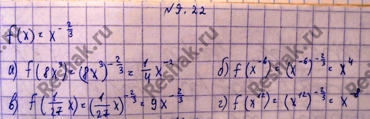 Изображение 9.22.	Известно, что f(x) = X 2/3. Найдите:...