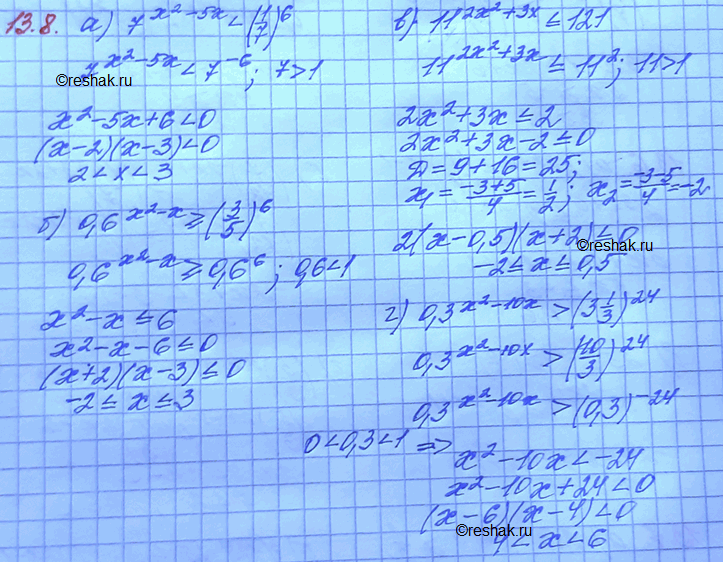 Изображение Упр.13.8 ГДЗ Мордковича 11 класс профильный уровень