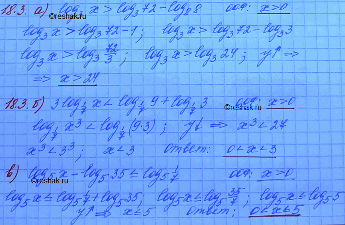 Изображение Упр.18.3 ГДЗ Мордковича 11 класс профильный уровень