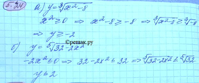 Изображение Упр.5.24 ГДЗ Мордковича 11 класс профильный уровень
