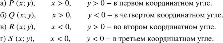 Изображение а) Р(х; у), если x > 0, y > 0;  б) Q(x;	у), если х > 0,	у < 0;  в) R(x;	у), если х < 0,	у > 0;  г) S(x;	у), если х < 0,	у <...