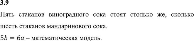 Изображение 3.9. Стоимость стакана мандаринового сока а р., а стакана виноградного сока — b р. Известно, что...