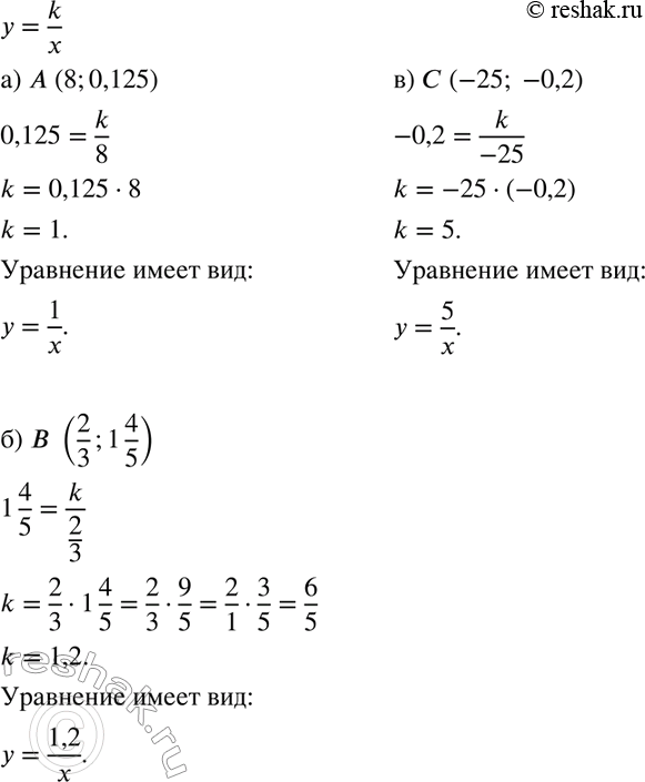 Изображение На рисунке 8 построен график одной из следующих функций:  1. y=-5/x  2. y=-3/x  3. y=3/x  4/ y=5/x  Укажите эту...