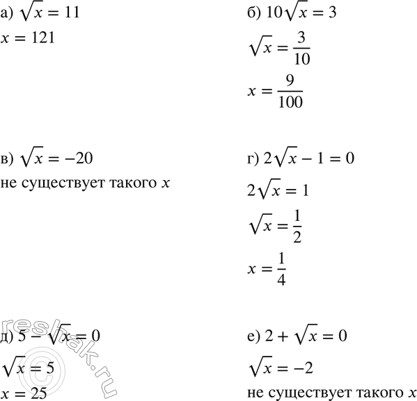 Изображение Найдите значение выражения:  а) 0,б корень 36;	  б) -2,5 корень 25;	  в) корень 0,49 + корень 0,16;	  г)...