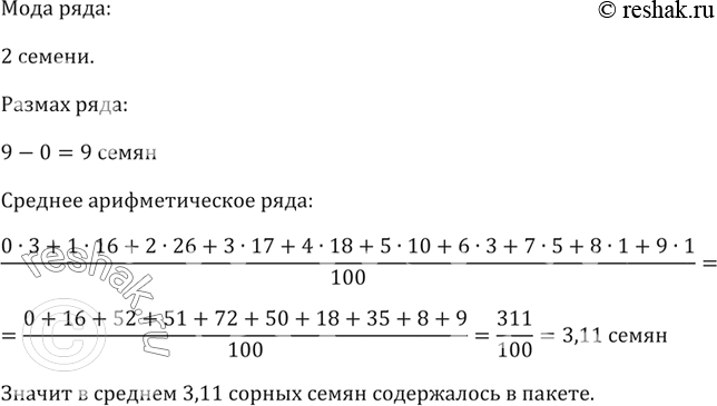 Изображение Определяя степень засорённости цветочных семян, выясняли, сколько семян сорных растений...