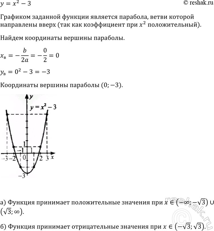 Изображение 247. Функция задана формулой у = х2 + рх + q. Найдите значения р и q, если известно, что:  а) нули...