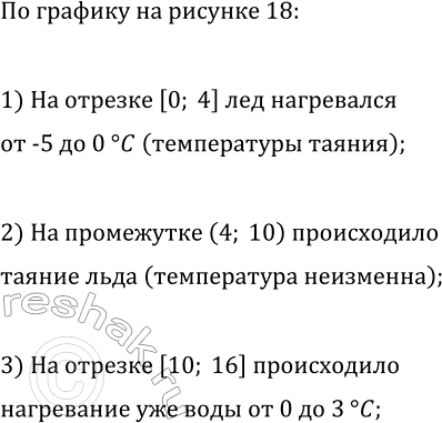 Изображение 34 Кусок льда, имеющий температуру -5 °С, нагревали в течение 16 мин. Результат нагревания...