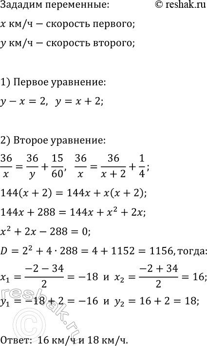 Изображение 428. Из деревни в город, находящийся на расстоянии 72 км, отправился велосипедист. Спустя 15 мин...