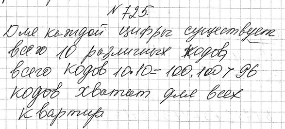 Изображение 725. На входной двери дома установлен домофон, на котором нанесены цифры 0, 1, 2, ..., 8, 9. Каждая...