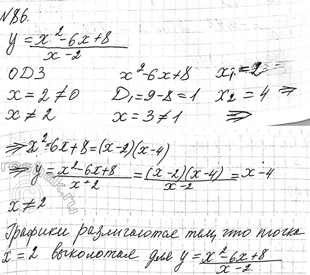 Изображение Упр.86 ГДЗ Макарычев Миндюк 9 класс