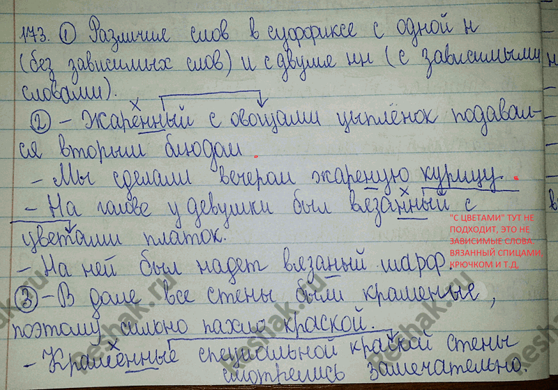 Изображение 173. 1. Объясните, в чём сходство и различие слов в каждой паре. Какой пункт правила они...