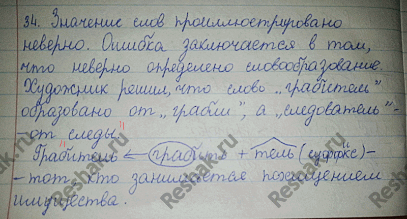 Изображение 34. 1 . Правильно ли проиллюстрировано на рисунках лексическое значение слов грабитель и...