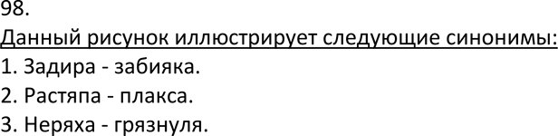 Изображение 98. Устное высказывание. Рассмотрите рисунок и расскажите о грамматическом явлении, которое он иллюстрирует. Приведите...