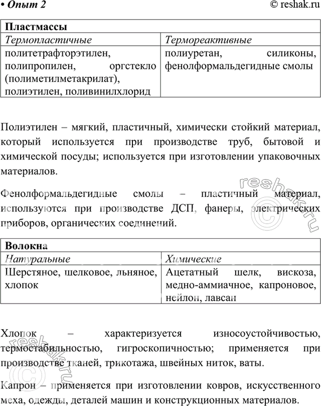 Изображение 2.	Ознакомление с коллекцией полимеров: пластмасс и волокон и изделий из них  Выданные вам...