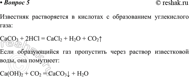 Изображение 5. Как экспериментально доказать, что при действии кислот на известняк образуется...