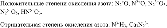 Изображение 11. Приведите формулы соединений азота с положительной и отрицательной степенью окисления...