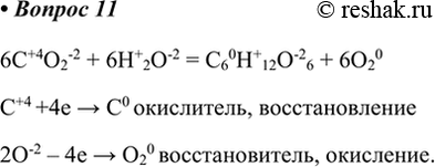 Изображение *11. Самая распространённая окислительно-восстановительная реакция на Земле — фотосинтез:...