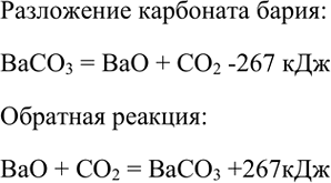 Изображение 7. Разложение карбоната бария представляет собой эндотермический процесс, требующий затрат...